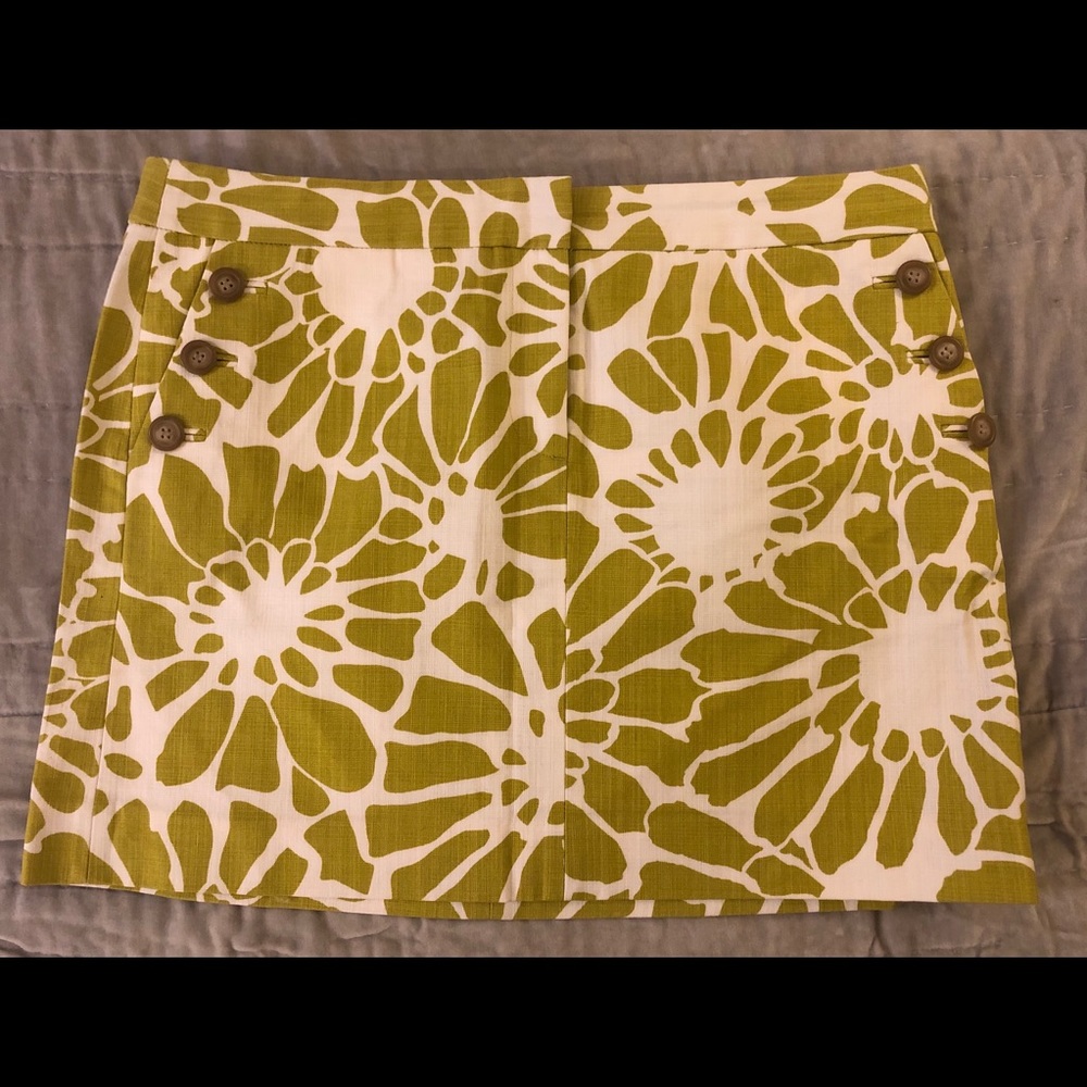 J.Crew Floral Print Mini Skirt - Size 12 - Olive